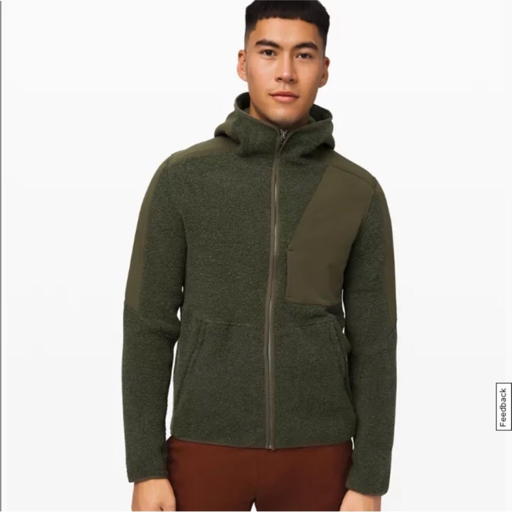 Lululemon Men’s Tundra Trek Olive Green Jacket With Hoodie- Size XXL
